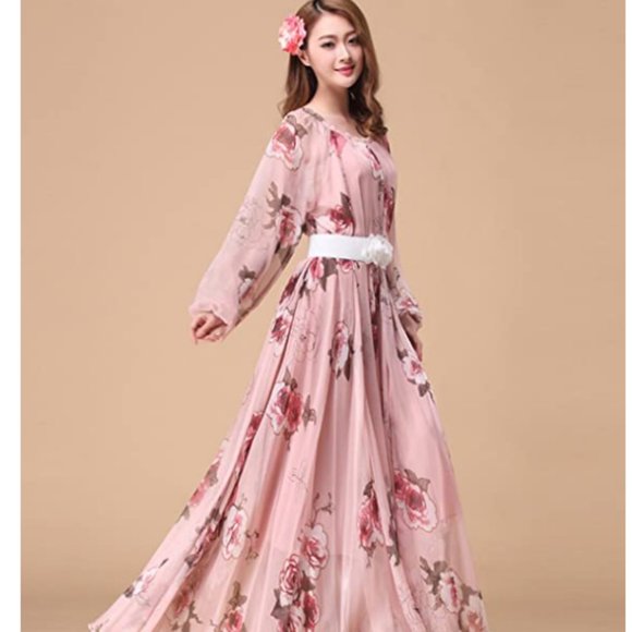 Chiffon Floral Dress - Picture 2 of 4